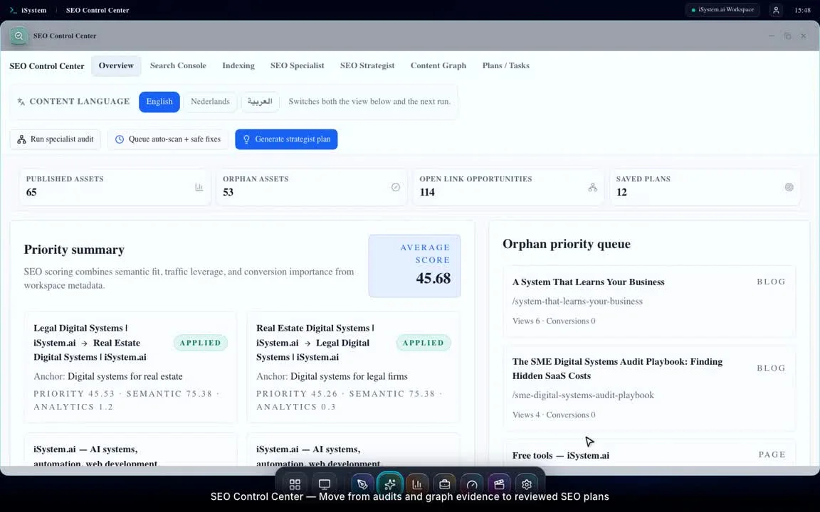 SEO Control Center