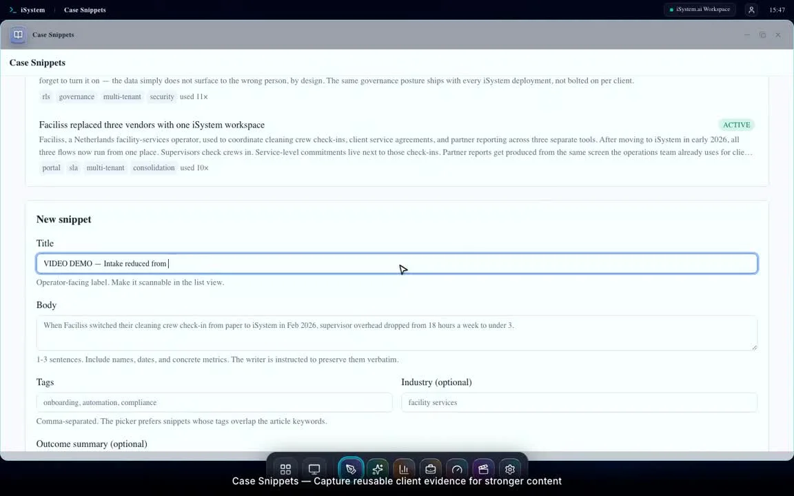 Eén briefing wordt een contentsysteem